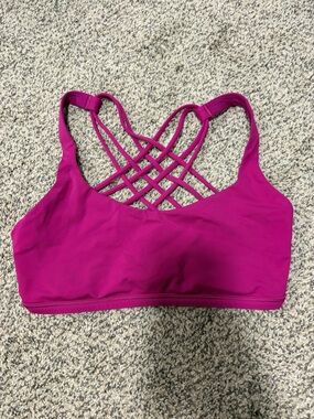 lululemon athletica free to be wild Strappy Fuchsia Sports Bra